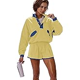 Seetaa Women's Two Piece Short Sets Summer Lounge Sweatsuits Long Sleeve Outfits Travel Tracksuit with Pocket