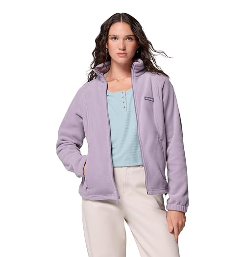 Columbia Womens Benton Springs Full Zip Fleece Jacket, Shale Purple, Medium