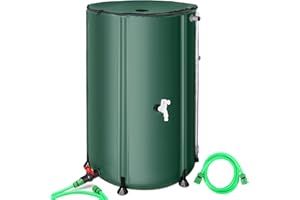 MATALDE Rain Barrel Water Collection System 100 Gallon - Collapsible Portable Water Storage Tank,Rainwater Collect System Downspout, Water Catcher Container with Filter Two Spigots and Overflow Kit