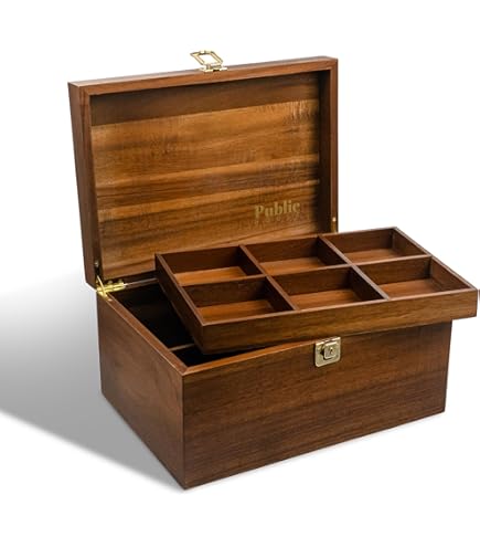 Amazon.com: Umbra Stowaway Wood Storage Box with Photo 4-Openings