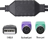 GELRHONR PS/2 to USB Cable Adapter for Keyboard Mouse Plug Play Black view 3