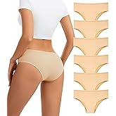 dmuveo Womens Cotton Underwear Hispter Soft Bikini Panties Breathable Stretch Low Rise Ladies Multipack