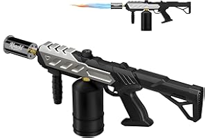 Powerful Propane Torch Gun, Blow Torch with Adjustable Flame, Flamethrower Kitchen Torch Gun Gas Welding Kits for BBQ, Searin