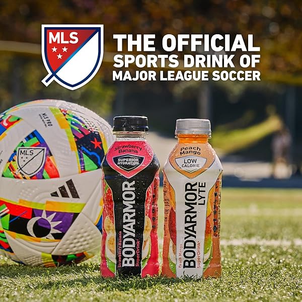 BODYARMOR SPORTS DRINK, STRAWBERRY BANANA, ELECTROLYTE DRINK HYDRATION, 12 FL OZ BOTTLES (8 PACK), FLAVORED COCONUT WATER WITH B VITAMINS & ANTIOXIDANTS