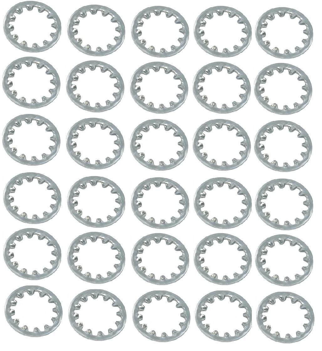 TERF® 30 Pcs Shake Proof Washer M10 Zinc Plated Steel Shakeproof Internal Tooth Star Lock Washers