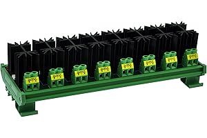 CZH-LABS DIN Rail Mount 12 Amp Solid State Relay SSR Module, in 4~32VDC, Out 100~240VAC. (8 Channels)