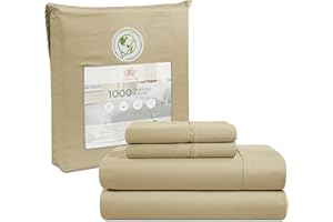 Luxury 1000 Thread Count Queen Size Bed Sheets Set - Linen, Egyptian Cotton Blend, Deep Pocket, Sateen Weave, Hotel Quality B