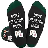 fiszdovb Realtor Gifts for Women Agent, Gifts for Realtors At Closing Men, Real Estate Agent Supplies,Best Appreciation Thank You Birthday Retirement Gift for Realtor Socks Christmas Stocking Stuffers