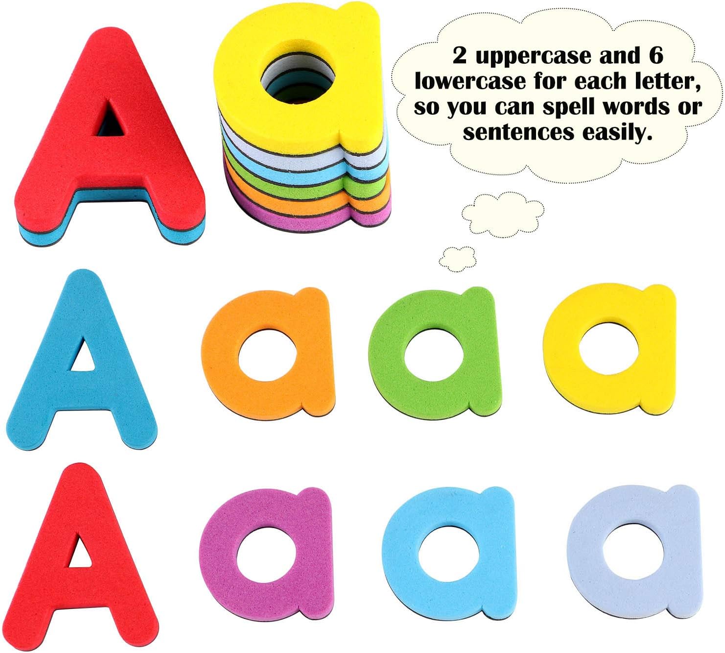 253 PCS Magnetic Letters Numbers with Magnetic Board and Storage Box Foam Alphabet ABC Refrigerator Magnets Educational Toys for Kids Children Toddlers: Furniture & Decor