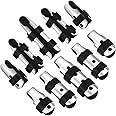 BBTO 10 Pieces Finger Splints Metal Padded Support Finger Stabilizer with Soft Foam Interior and Loop Straps, 3 Sizes(10 Pieces,Black)