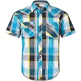 Men's Western Snap Casual Shirt Two Pocket Short Sleeve Shirt