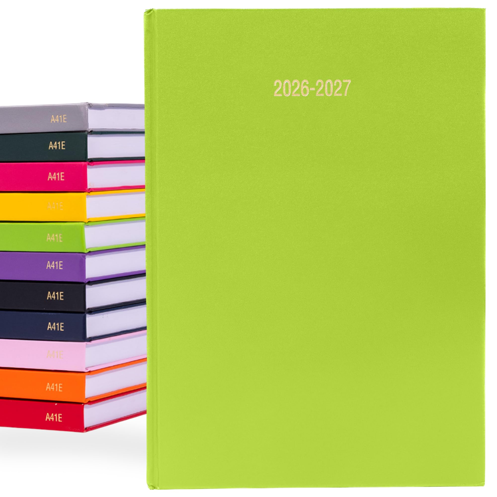 2026 2027 Academic Diary A4 Page a Day - Mid Year Hardback Planner From August 2026 to July 2027 - Student Teacher School Organiser with Ribbon Bookmark (A4, Lime)