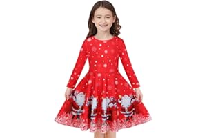 Quedoris Girls Dress Unicorn Printed Casual Party Twirly Dress for Kids in 2t to 10 Years