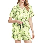 WELLINZER Satin Silk Pajamas for Women 2Pcs Collar Sleepwear Button Down Short Sleeve Shorts Pjs Set Loungewear
