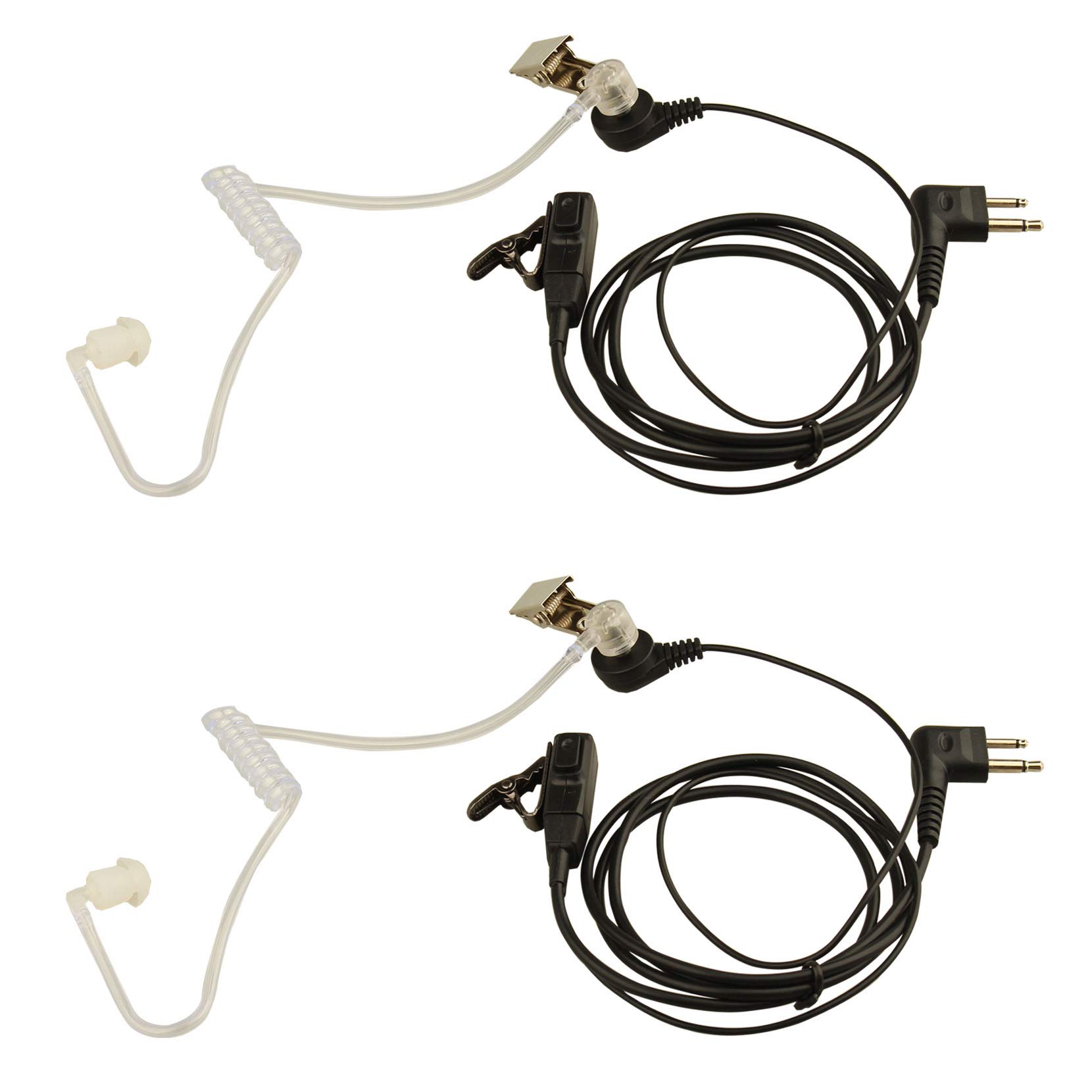 Jopto 2PCS Walkie Talkie Headset 2 Pin Covert Security Earpiece Air Acoustic PTT MIC Tube In-ear Headset M Head Compatible with Motorola Radio PTT CP040 GP300 XV1100 XU1100 CP88 Two Way Radio