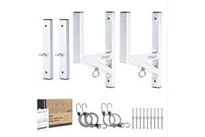 SMOQIO Trailer Ladder Rack, 2 Racks Enclosed Trailer Ladder Rack 200lb Load Silver Aluminum, Cargo Trailer Ladder Rack Side M