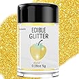 Gold Edible Glitter Glimmer Powder for Cakes Drinks - Colaele 5 grams Food Grade Luster Dust Metallic Food Decorating Sprinkle Disco Brew Dust for Cake Decorations Wine Beverage Candy Dessert, Vegan
