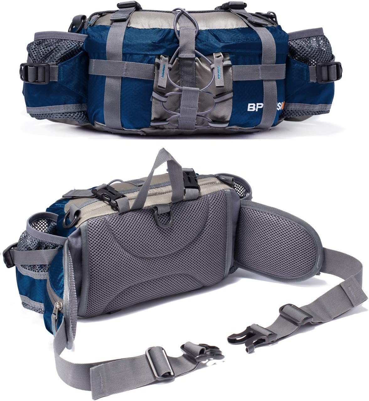 Outdoor Fanny Pack Hiking Walking Fishing Waist Pack 2 Water Bottle Holder Lumbar Pack