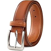 Bighake Men's Genuine Leather Dress Belt, Handmade Leather Jeans Belt for Men Work Business and Casual