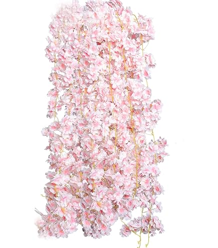 Amazon.com: Artfen Artificial Cherry Blossom Vine Hanging Plants