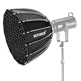 NEEWER Parabolic Softbox Quick Release with Diffuser and Grid, 22" Photography Softbox Bowens Mount for CB60 CB200B MS60 MS15