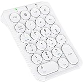 iClever KP08 Wireless Numeric Keypad, 22 Keys Bluetooth Number Pad Portable Number Keyboard, USB-C Rechargeable, Round Key, F