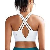 RUNNING GIRL Sports Bra for Women High Support, Molded Cup High Impact Sports Bras with Sewn in Pads Strappy Running Bra