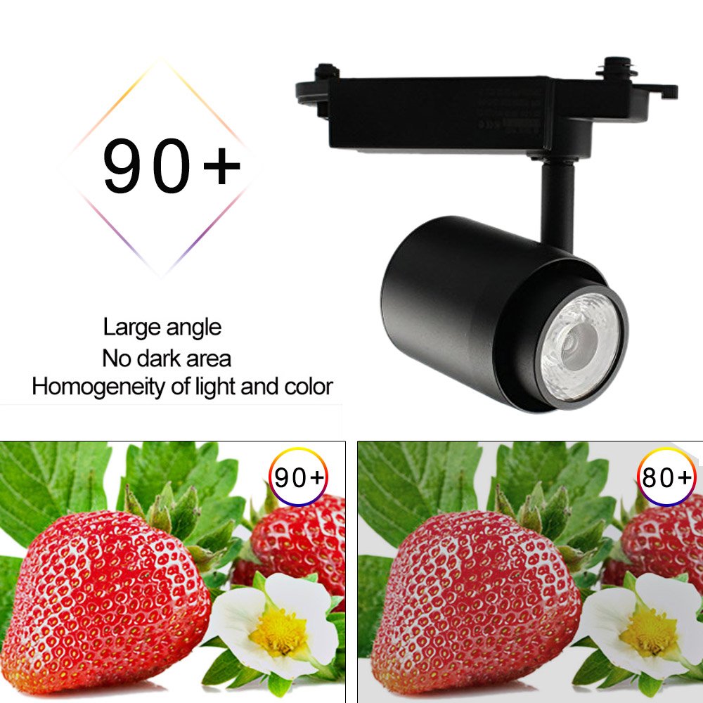 Betorcy 36W LED Track Lighting Heads, Direct-Lighting Fixtures, (CRI 90+) High color rendering, With Cooling Fan, Warm White Light 3000K, Designed For Home, Showroom, Shop, Art Lighting-3 wire