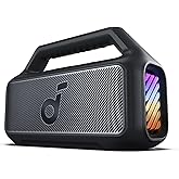 Soundcore Boom 2 by Anker, Outdoor Speaker, 80W, Subwoofer, BassUp 2.0, 24H Playtime, IPX7 Waterproof, Floatable, RGB Lights, USB-C, Custom EQ, Bluetooth 5.3, Portable for Camping and Beach - Black