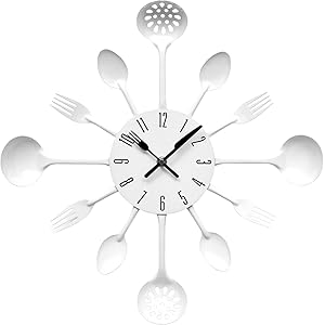 Premier Housewares White Cutlery Wall Clock