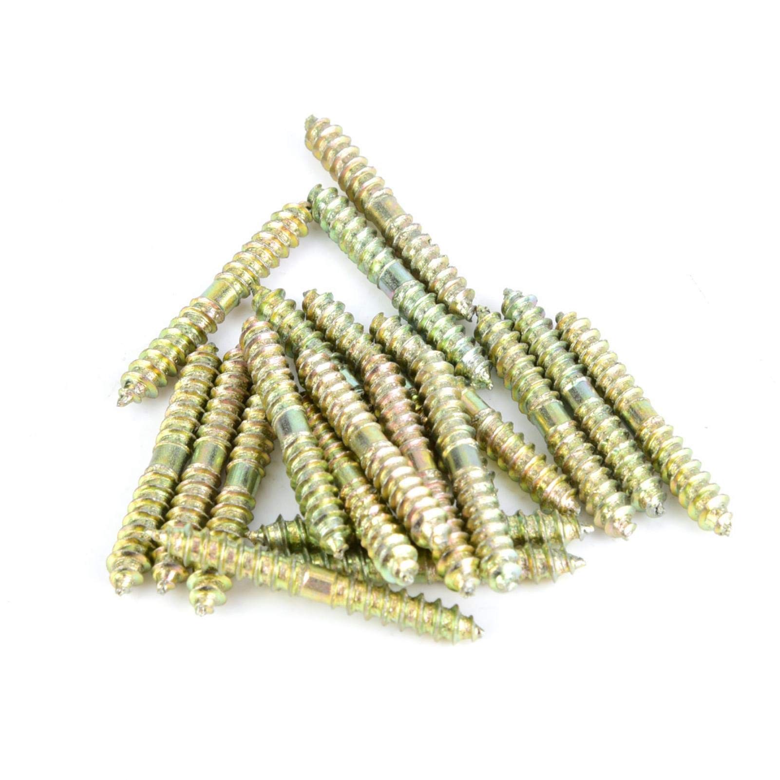 Wood Screw, 20pcs 5 * 40mm Dowel Screw Woodworking Furniture Connector Double Ended Screw Bolt Woodworking Dowel Screw