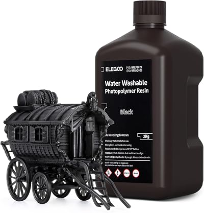 ELEGOO Water Washable Resin Black 2KG 405nm Fast Curing LCD MSLA