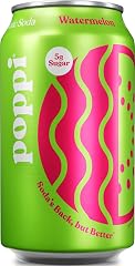 Poppi Sparkling Prebiotic Soda Beverage with Apple Cider Vinegar, Seltzer Water and Fruit Juice, Watermelon Flavor, 12 Fl Oz,