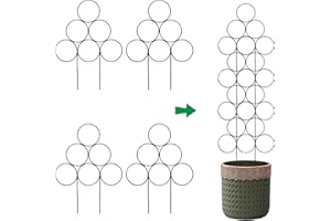 MIJAYENV 4 Pack Plant Trellis Indoor 15.7 Inch for climbing plants indoor Small Garden Trellis for Potted Plant Support Metal Wire Stackable Trellis Houseplant for Monstera Vines Lvy Pothos Accessorie(4 black)
