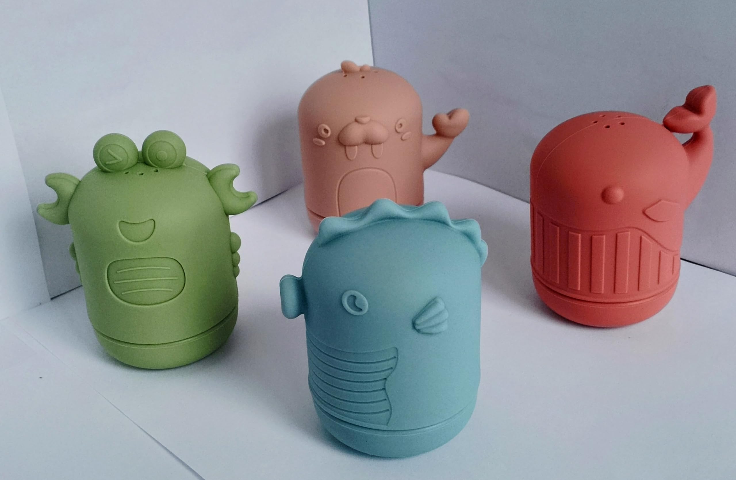 Baby Bath Toys for Babies and Toddlers – Set of 4 Soft Silicone Animal Bath Toys, Squeeze & Spray Water Toys, EN71 Tested, 0+ Months