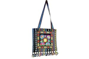 PHEVOS Hobo Crossbody Bag for women, Vintage Ethnic Tribal Embroidered Boho Hippie Tote Handbags Shoulder Purse