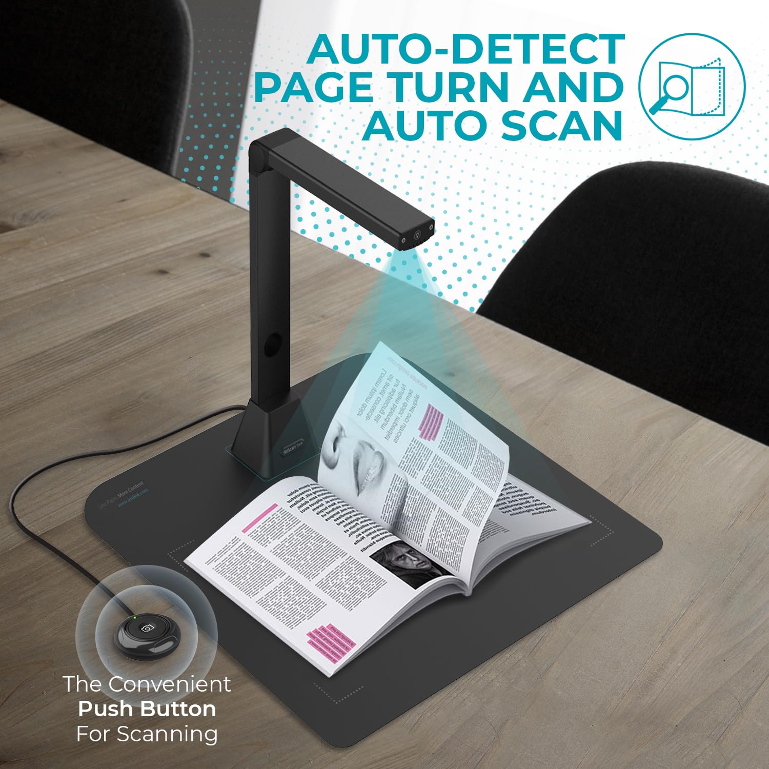 IRIScan Desk Scanner for Laptop & Document a3 Scanner - v5pro: Library Scanner, Free PDF Editor, Portable Scanner, Book Scanner, AI Flattening, AI auto scan, AI Finger Hiding, 12MP, Win Mac