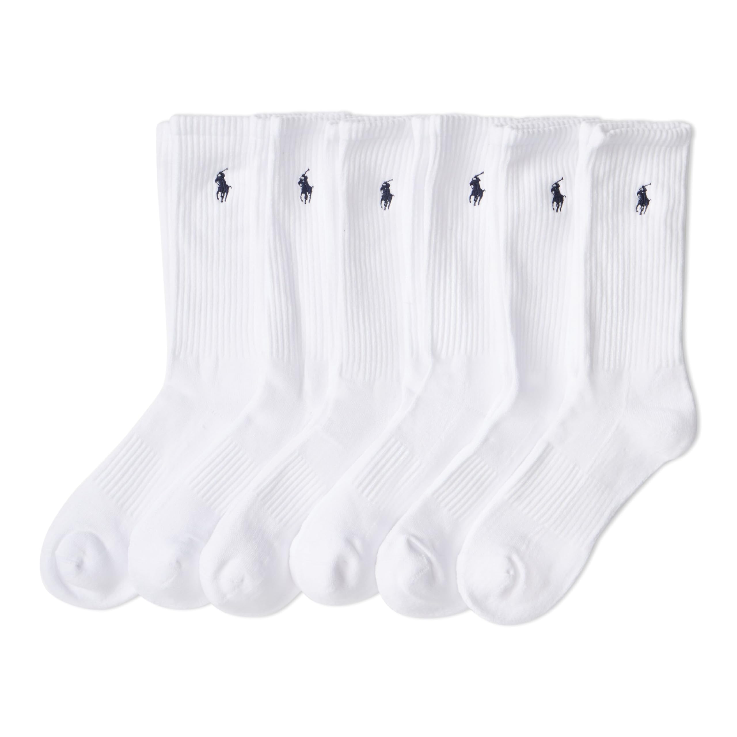 Photo 1 of POLO RALPH LAUREN Men's Performance Crew Socks 6 Pack, White, 10-13