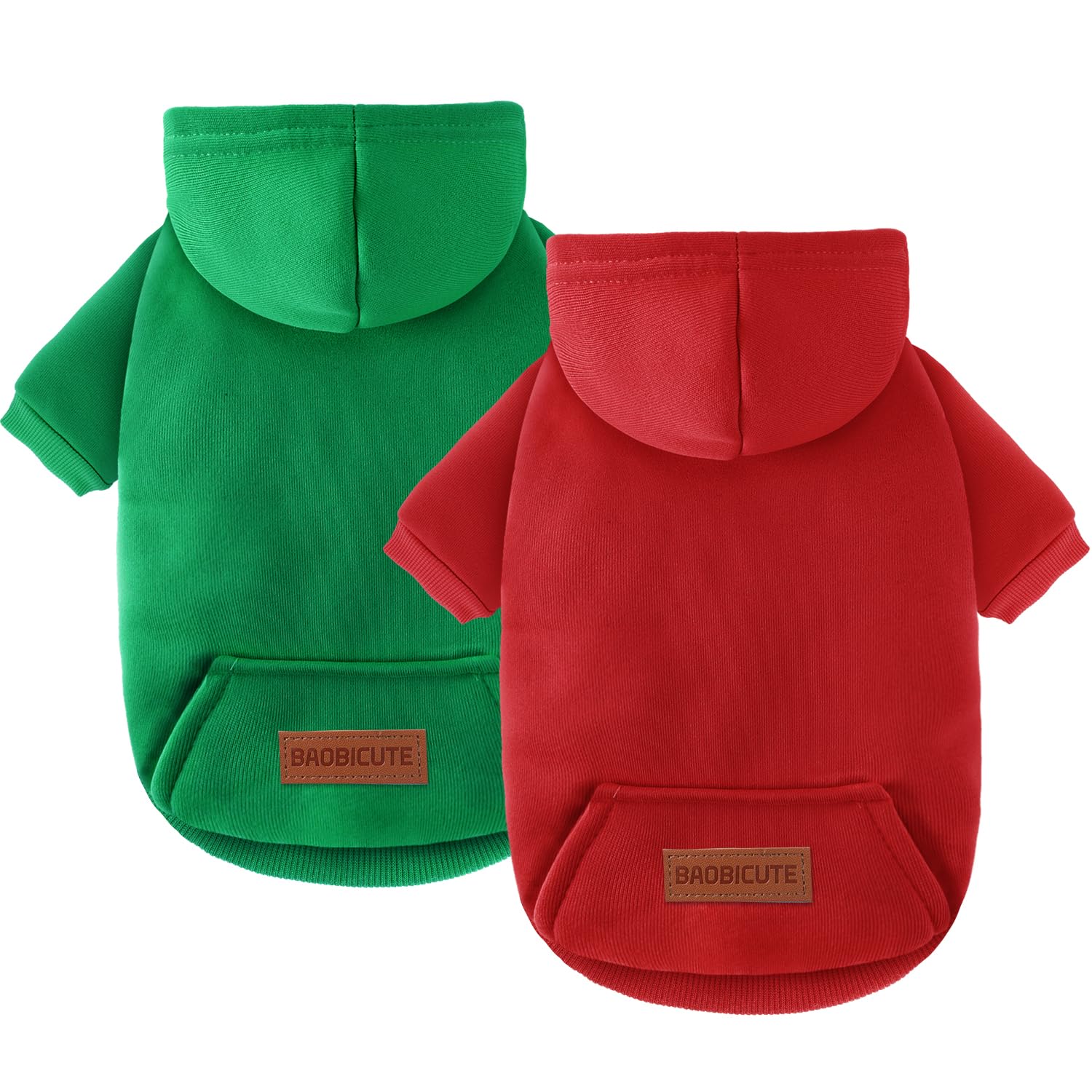 Photo 1 of 2 Pack Dog Hoodie Warm Hood Dog Sweater Cold Weather Small Dogs Sweatshirt Comfort Pet Clothes for Small Medium Dogs with Pockets Cats Chihuahua Clothes for Male Female Girl Boy Sporty Daily Wear