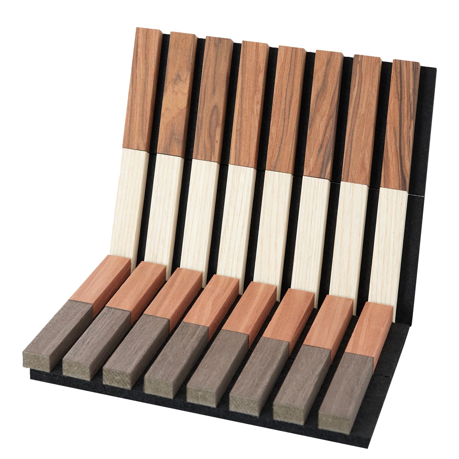 Wood Panels for Wall, 3D Soundproof Slat Wall Paneling, 4 Pack 4" x 12. ...