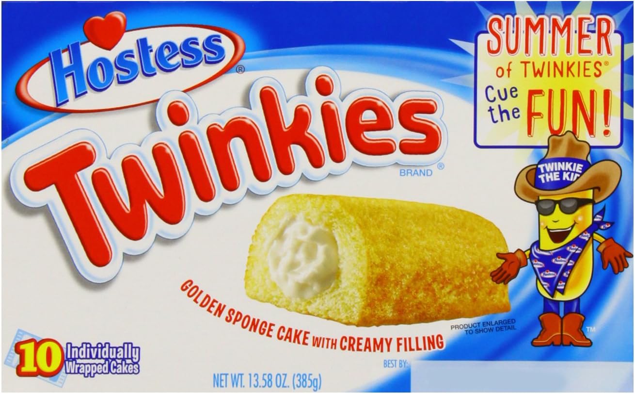 Hostess Twinkies Golden Sponge Cake with Creamy Filling, 10 x 38.5g, 385 g (Pack of 1)