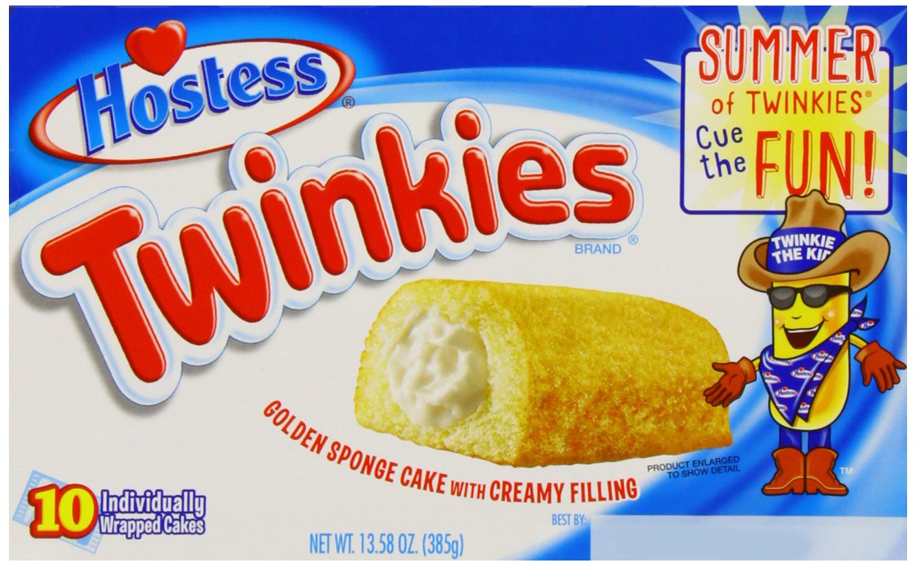 Hostess Twinkies Golden Sponge Cake with Creamy Filling, 10 x 38.5g