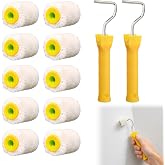 10 Pcs Small Paint Rollers 1 inch with 2pcs Robust Handle, Touch-Ups,White | Mini Rollers for Painting, Mini Paint Rollers for Touch Up Trim Edge or Corner for Painting Brush Window Frames Photo Frames