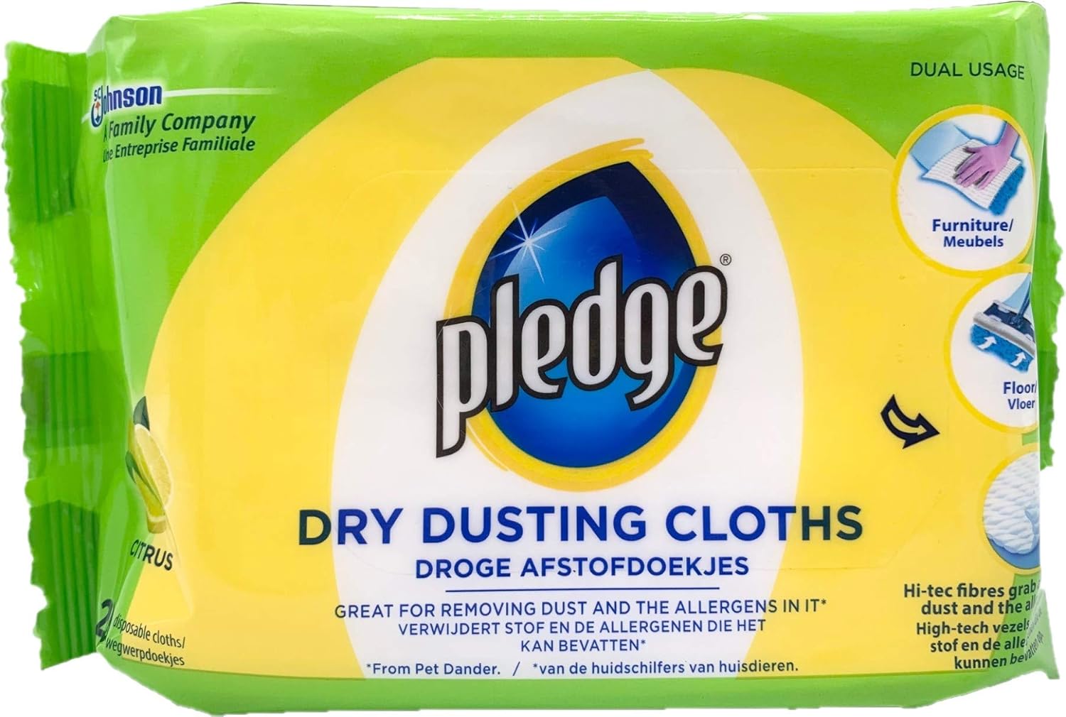 2 X Dusting Cloths Citrus Fresh 20 per Pack BigaMart