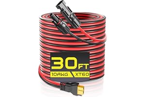 Gibbab Solar Connector to XT60 Charge Extension Cable, 10AWG 30FT XT60 Adapter Cable to Solar Panel Charging Wire for LiFePO4 Battery RV Portable Power Station Ecoflow Solar Generator