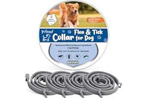 TRIHOOD Dog Flea & Tick Collars 4 Pack – 8-Month Waterproof Protection, Adjustable Size for Small, Medium & Large Dogs, Long-Lasting Comfort & Prevention