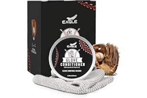 Eagle Leather Glove Conditioner Cream with Cloth Applicator - Glove Treatment for Baseball & Softball Mitts, Football Leather, Break-in & Softening, Ball-Players Balm - 2pcs Set