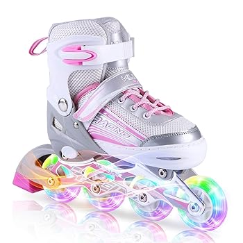 Kuxuan Rollerblades Adjustable for Kids, Girls Skates