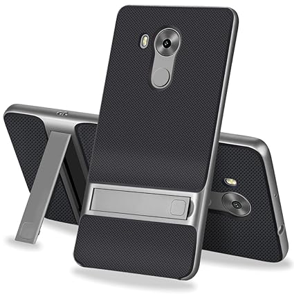 MOONCASE Huawei Mate 8 Hülle, Hybrid kratzfeste stoßdämpfende TPU +PC Bumper Frame Dual Layer Tasche Schutzhülle mit Ständer 