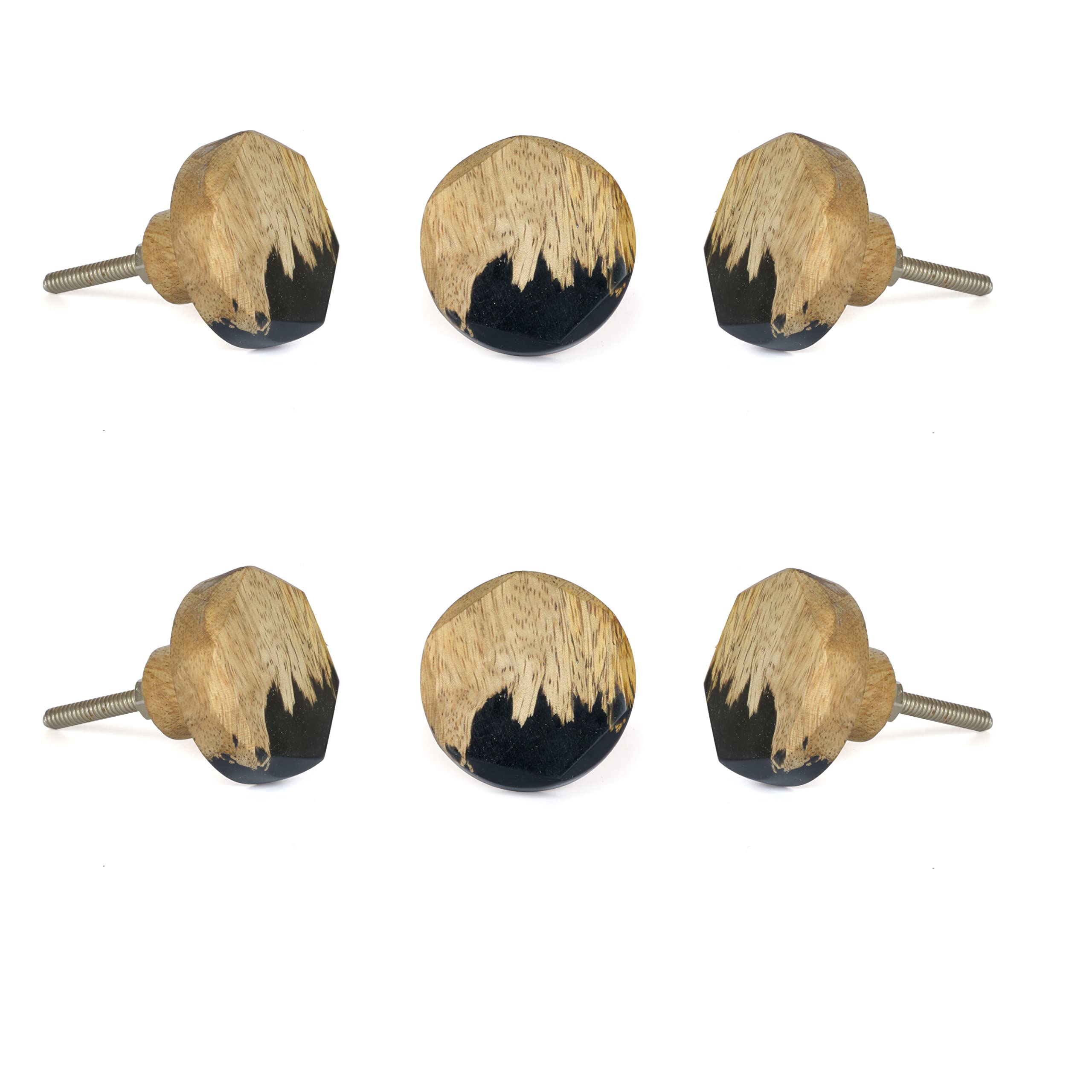 Perilla Home Set of 6 Vienna Knobs Kitchen Cabinet Cupboard Door Knobs Dresser Wardrobe and Drawer Pull (Black)